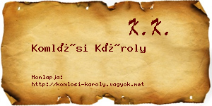 Komlósi Károly névjegykártya