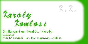 karoly komlosi business card