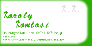 karoly komlosi business card